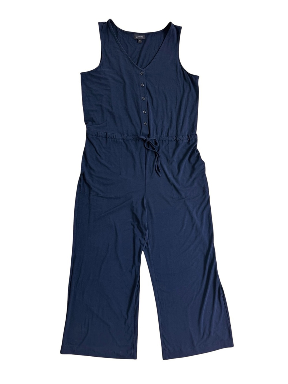 J Jill Wearever Collection Deep Navy Blue Comfy Jumpsuit